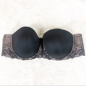 Torrid Black Lace Strapless Bra Size 48C